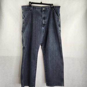 Wrangler Utility Carpenter Jeans Mens 38 X 30 Heavy Duty Denim Workwear Darker